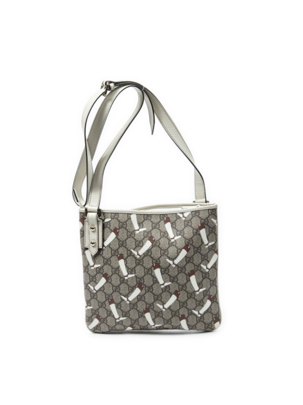 Gucci Boot GG Crossbody Beige Ivory Print Supreme Canvas - Picture 5 of 10
